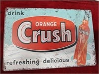 Orange Crush Metal Sign 12 x 8"