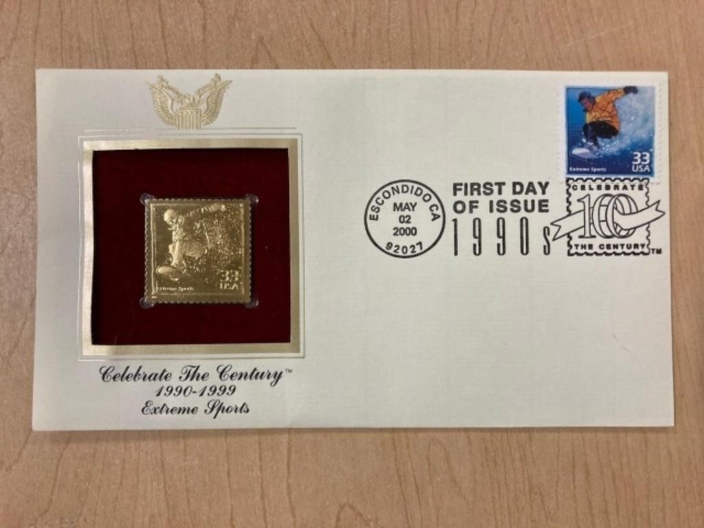 EXTREME SPORTS GOLD REPLICA STAMP