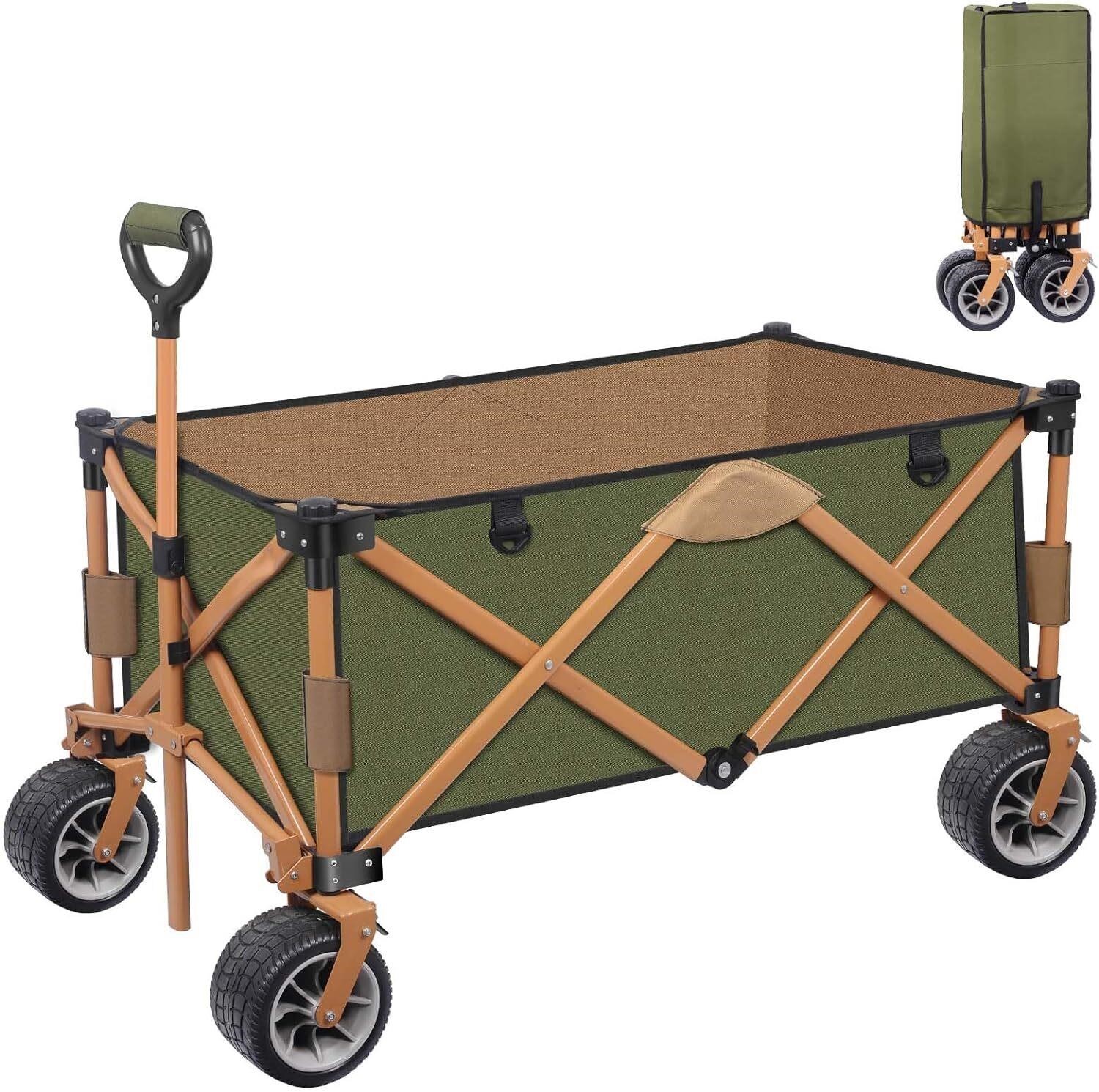 XL Folding Cart  All-Terrain Wheels - Green