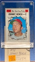 1970 JOHNNY BENCH CARD