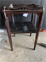 Oriental Standing Lamp & Antique Table