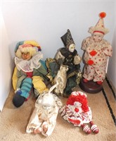 VINTAGE CLOWN AND JESTER DOLLS