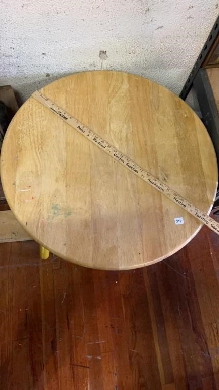 Round Wood Child's Table, 21.5" Tall & 27" Round