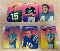 6 1970 TOPPS SUPER GLOSSY FOOTBALL CARDS