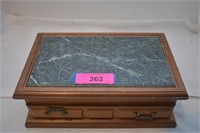 Vintage Marble Top Montgomery Wards Jewelry Box