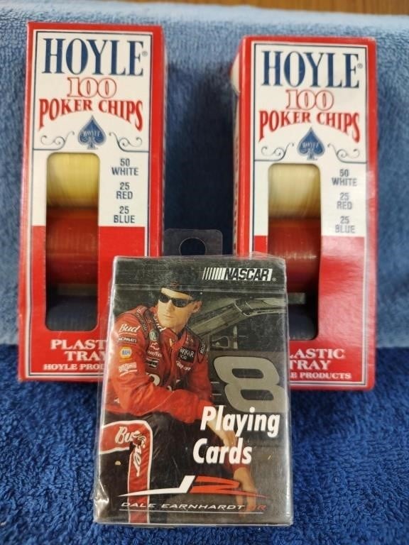 2 Boxes Poker Chips - 1 Deck Cards - NIB