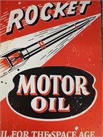 Rocket Motor Oil Metal Sign - 8" -12"