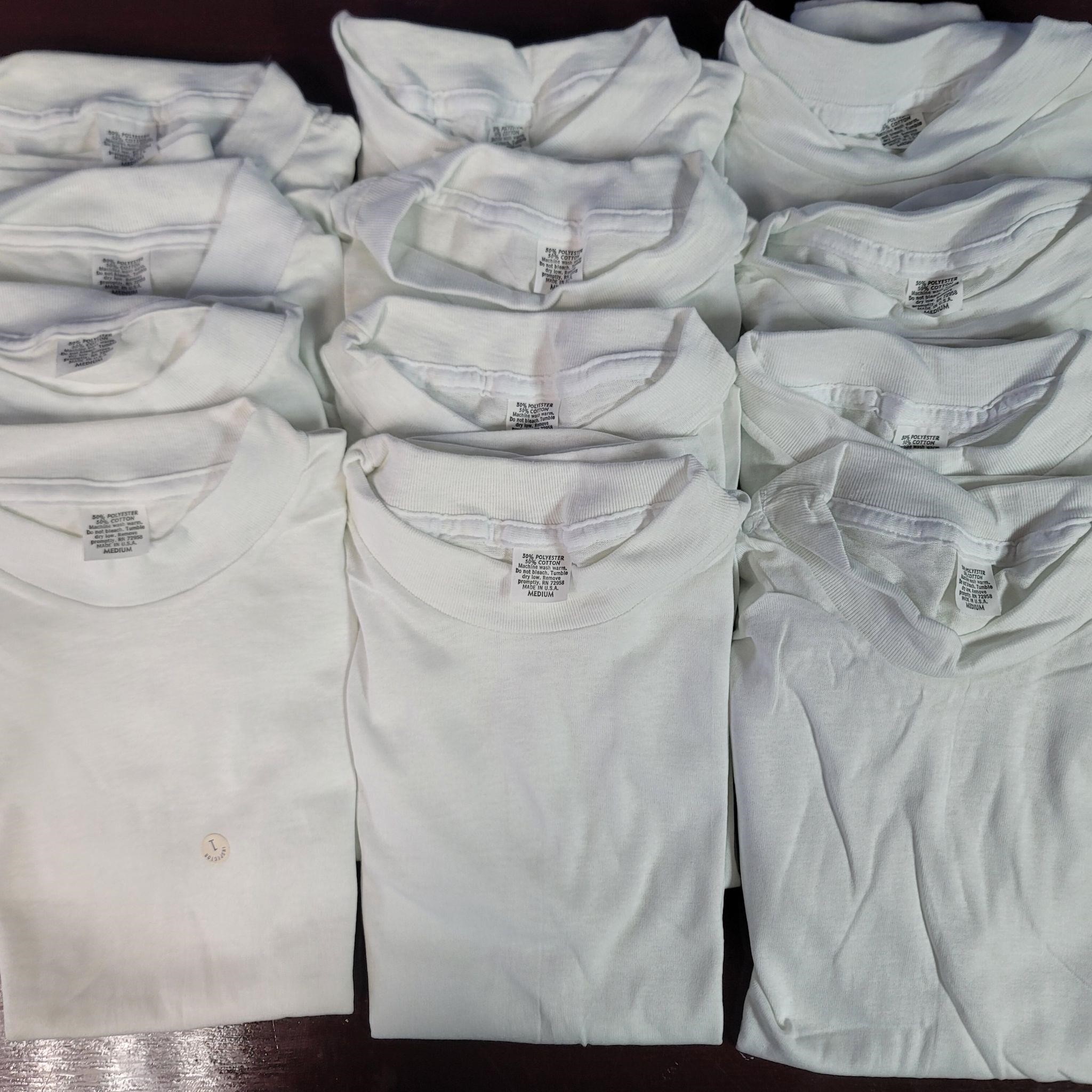 Lot of 12 Children's White T-Shirts Size 10/12