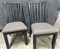 Pair of Upholstered Dining Chairs , Grey