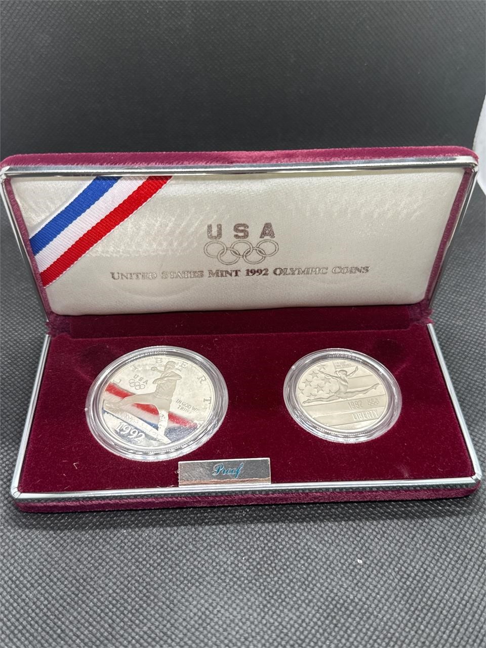 1992 US MINT OLYMPIC COINS .90 SILVER DOLLAR SET