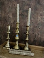 BRASS CANDLE LOT