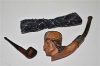 Vtg Miniature Pipe, Native American Carved Pipe