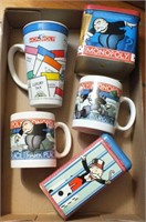 MONOPOLY TINS AND CUPS