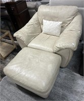 Leather, cream Chair and Ottoman
Chair