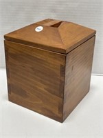 Small Lidded Wood Box 7 x 7 x 8.5 "