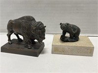 Metal Buffalo Sculpture & Original Bronze