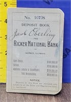 1899 Ricker National Bank Deposit Book