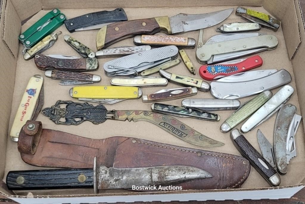 Box vintage knives incl Jack knives