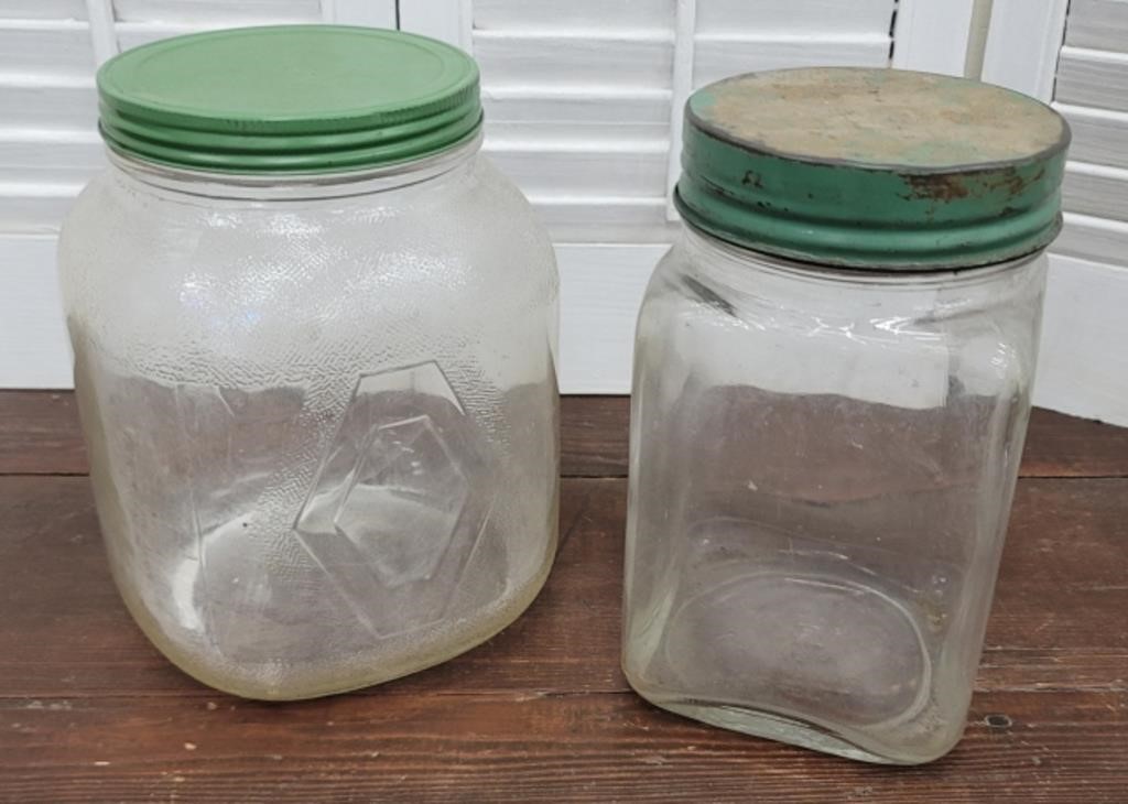 2 old kitchen / Hoosier jars