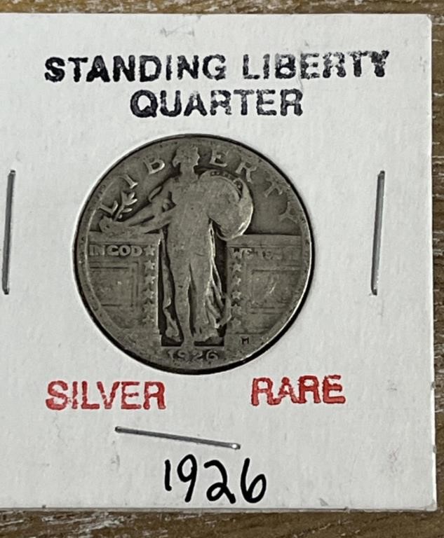 1926 Rare Silver Standing Liberty Quarter