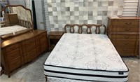 Vintage Full Size Bed , Includes 9 Drawer Dresser