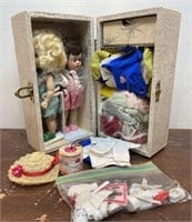 Doll wardrobe with 2 dolls and accessories