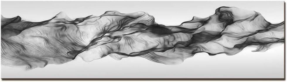 Black & White Abstract Wall Art  60x20 inch