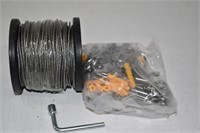New 50M Coated Cable Rope Kit 1/16 with Hooks
