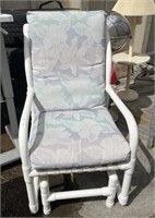 PVC Outdoor Glider Rocker , With Cushion