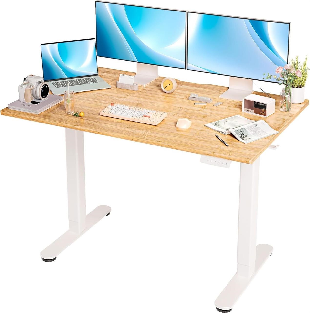 48 Bamboo Standing Desk  Electric Adjustable