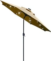 Sunnyglade 9' Solar LED Umbrella  Tilt & Crank