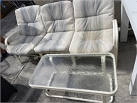 Aluminum Outdoor 3 Seat Sofa and Coffee Table