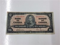 1937 Canadian 2 dollar bill gordon/towers