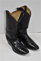 Tony Lama Black Leather Western Boots Size 10.5