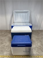 Coleman, spalding and Rubbermaid coolers