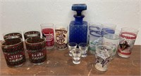 Blue decanter, derby glasses, season greeting