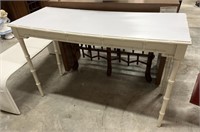 Faux Bamboo Table , White Top 48 x 19 x 30 h