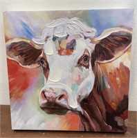 Cow on canvas approx. 14x14