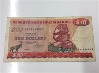 Zimbabwe 10 Dollars 1983 F/vf