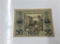 Austria 50 Heller 1920 Crisp Notgeld