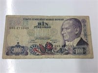 Turkey 1000 Lires 1970