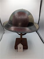 WW1 Camoflauged Brody Helmet w/ Stand