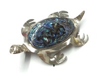 Taxco Sterling And Abalone Shell Turtle Brooch