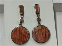 Sterling And Spiny Oyster Earrings