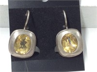 Sterling And Yellow Earrings