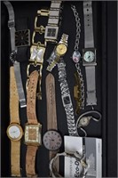 Assorted Lot of Watches w/Tray. Need Batteries