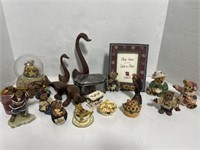 Boyd's Bears Figurines, Trinket Box, Frame, Wood