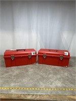 2 plastic toolboxes