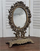 Victorian brass vanity top mirror