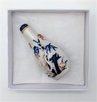Porcelain Snuff Bottle With Stopper And Spoon